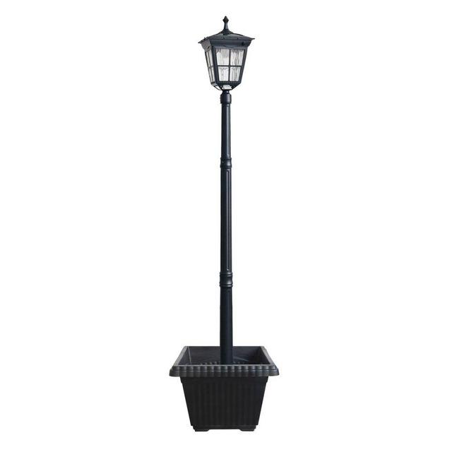 Kemeco ST4311AHP 6 LED Cast Aluminum Solar Lamp Post Light with Planter for Outdoor Landscape Pathway Street Patio Garden Yard