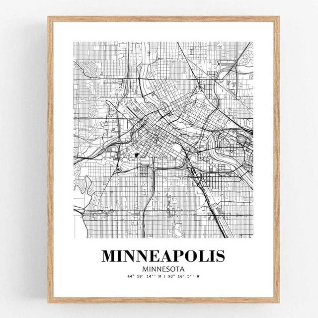 Eleville 11X14 Unframed Minneapolis Minnesota City View Abstract Road Modern Map Art Print Poster Wall Office Home Decor Minimalist Line Art Hometown Housewarming wgn407