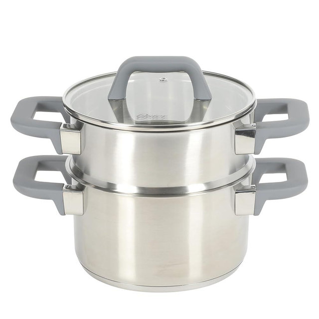 Oster Beauford 3 Quart Stainless Steel Dutch Oven With Steamer Set - Induction Safe