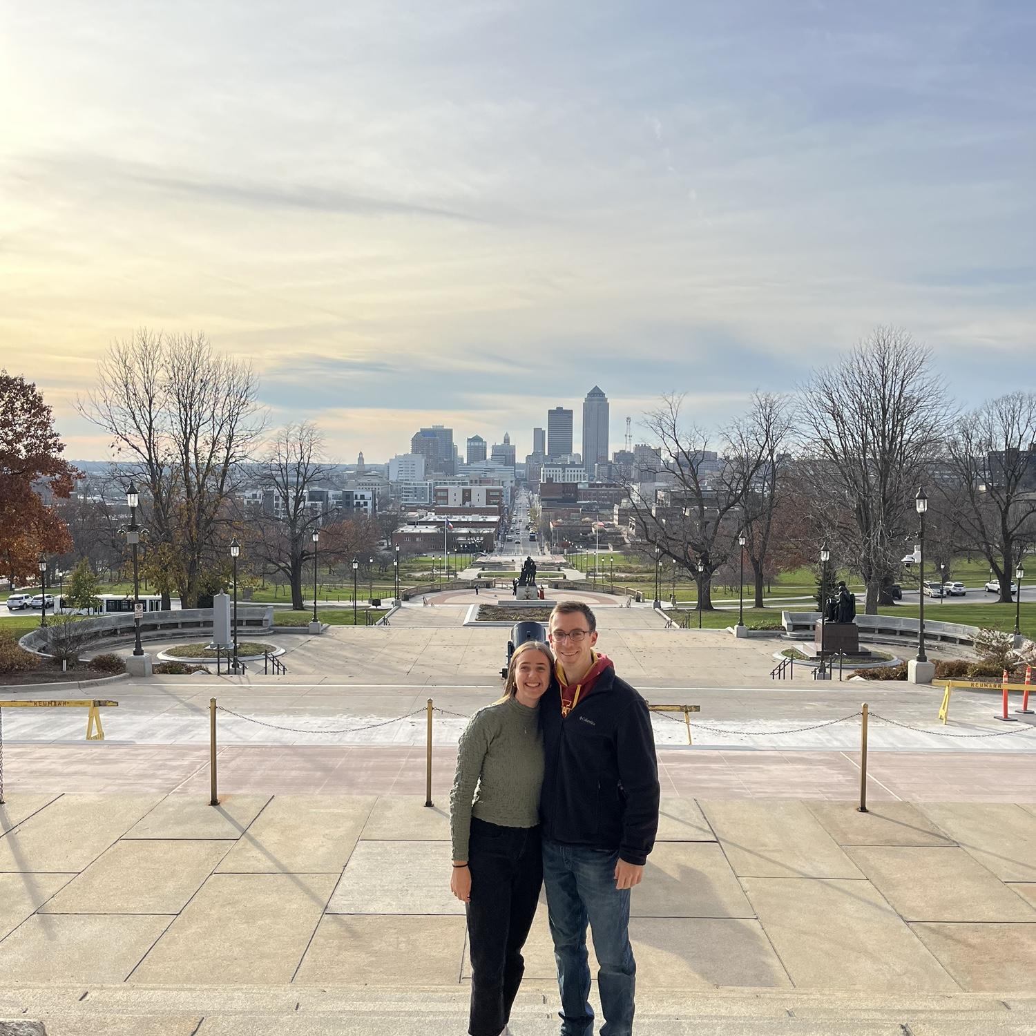 A view of Des Moines from the Iowa Capitol Building (November 2024)