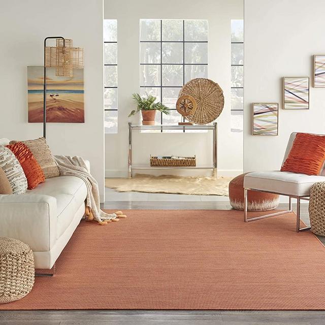 Nourison Positano Flat-Weave Indoor/Outdoor Terracotta 4' x 6' Area Rug , 4' x 6'
