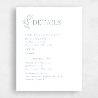 Dusty Blue Wedding Enclosure - Creston Letterpress