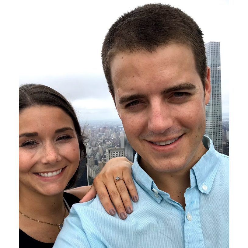 Tina showing off her rock atop The Rock. NYC 2018.