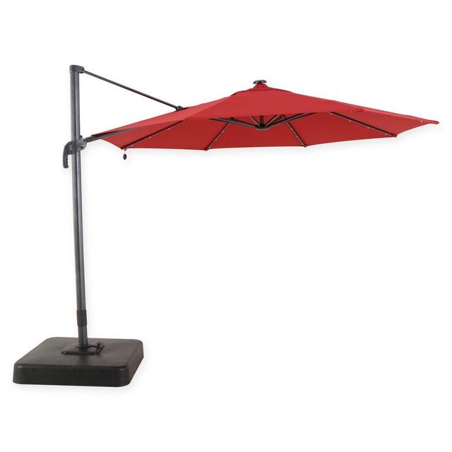 11-Foot Round Solar Cantilever Umbrella in Salsa