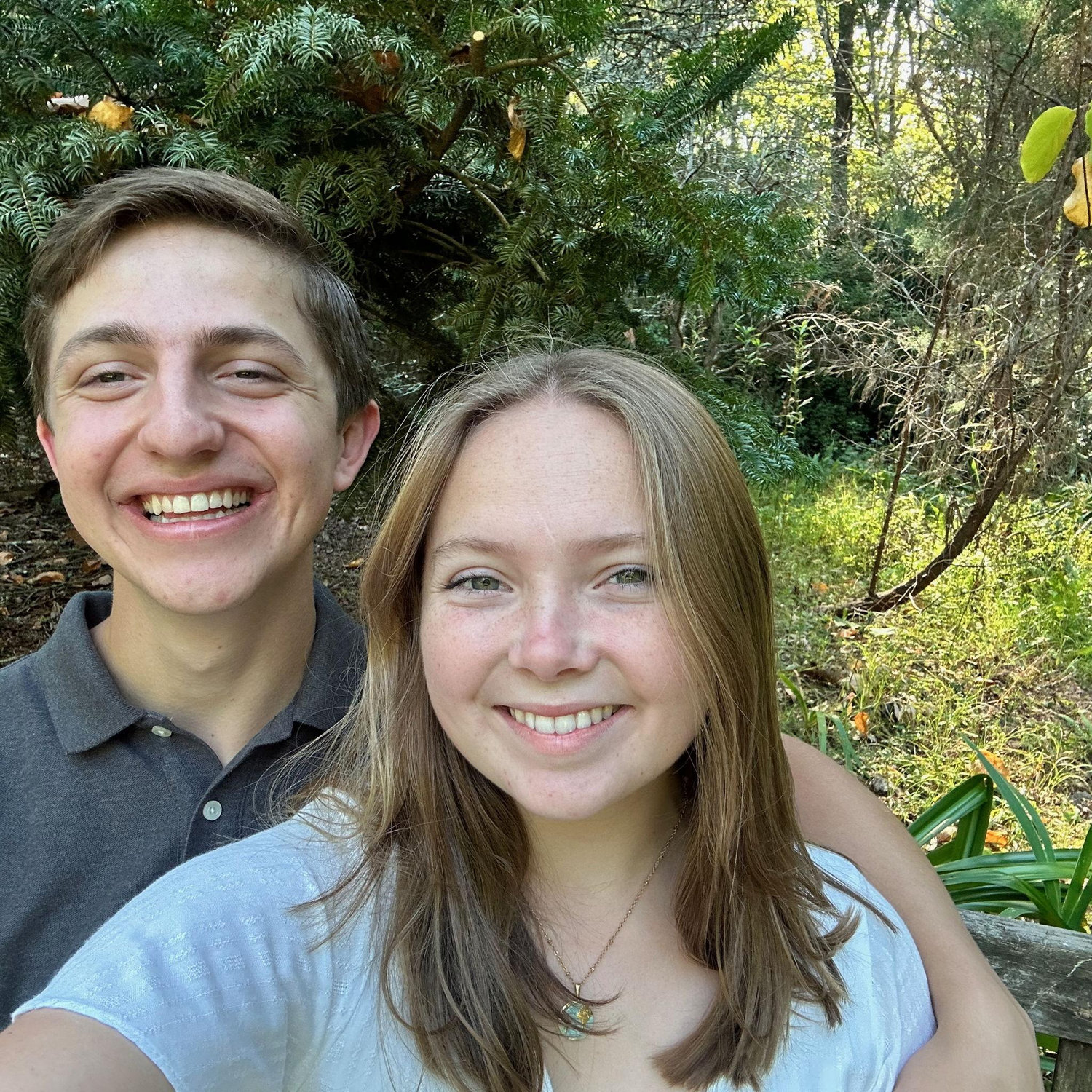 Our first anniversary date at the UGA botanical gardens