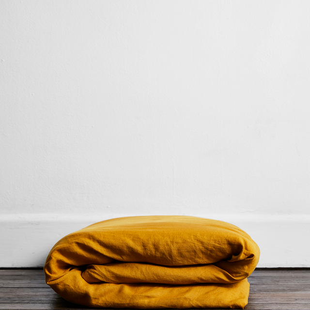 Turmeric 100% Flax Linen Duvet Cover