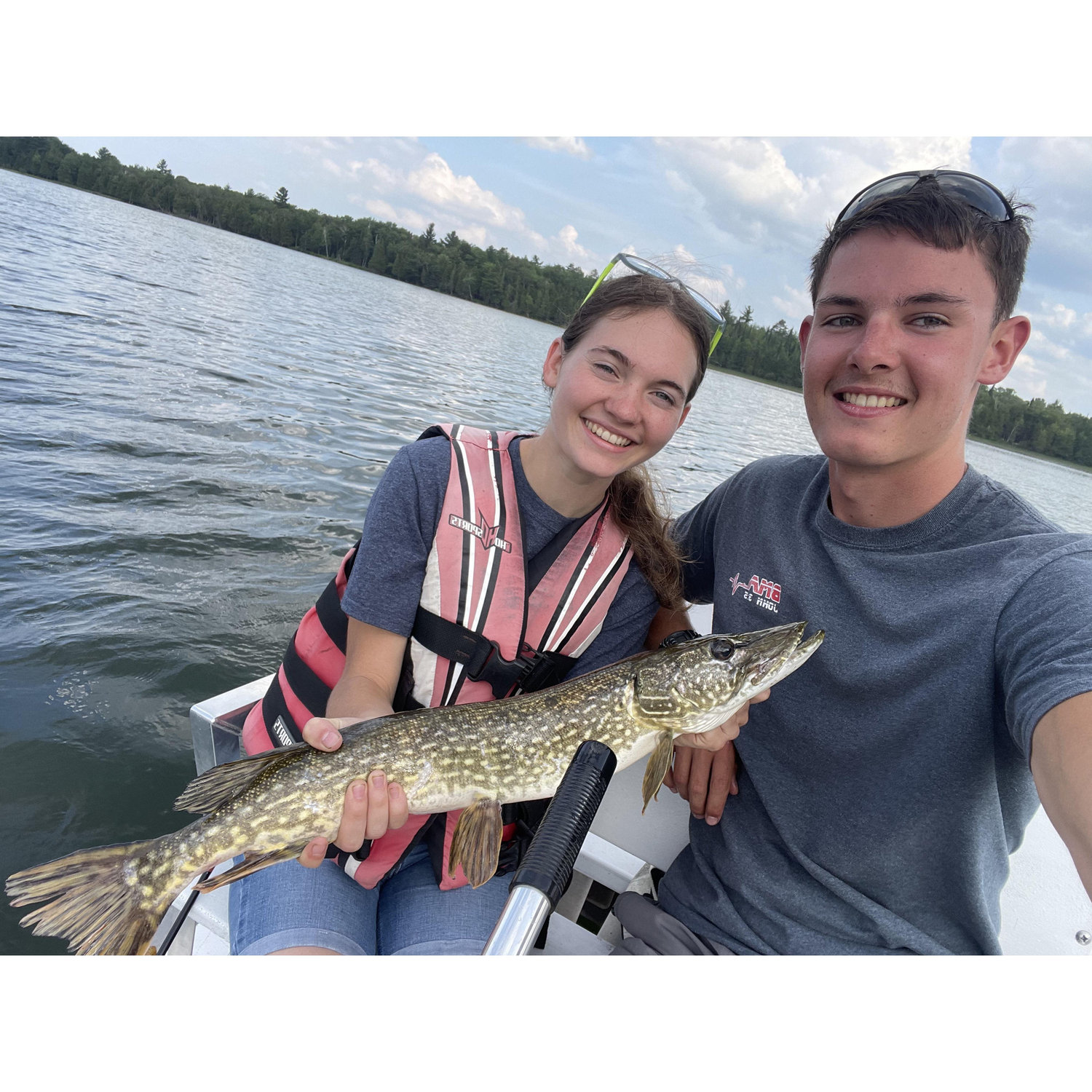 One of our many fishing adventures while working at Camp Au Sable.