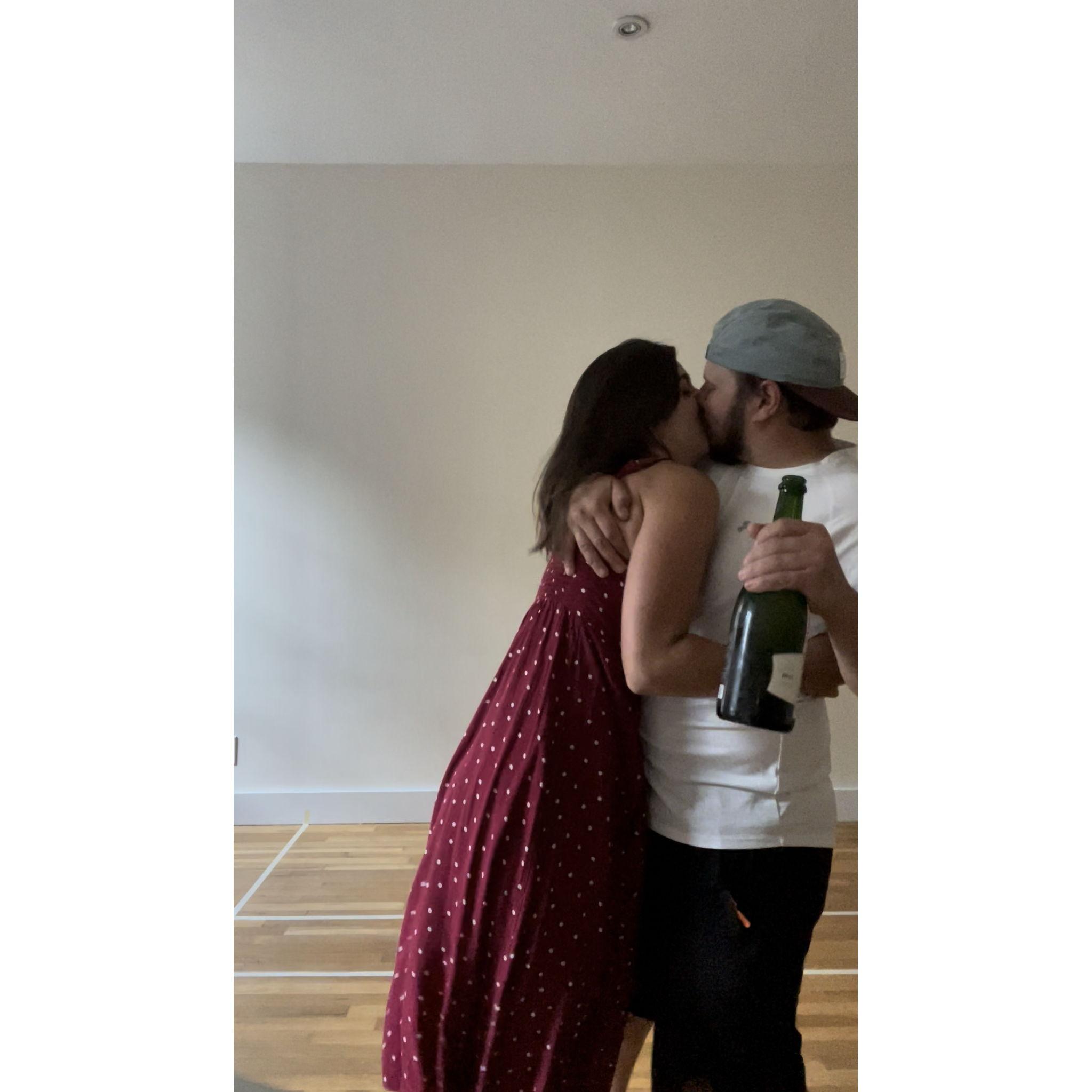 The night we got the keys to our first apartment together!