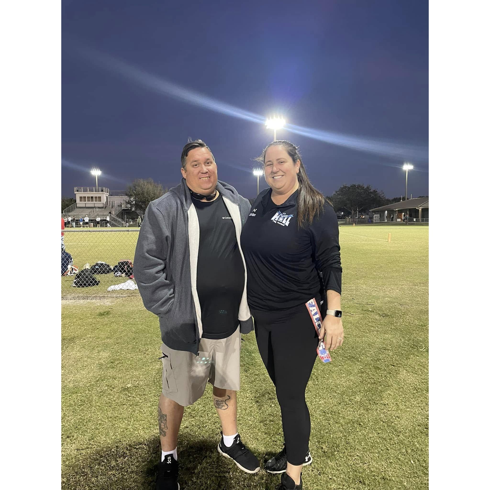 Flag football game- Brandon always supports!