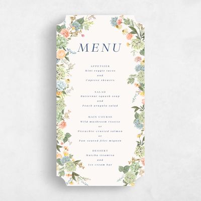 Beige Ticket Wedding Menu - Rosamund