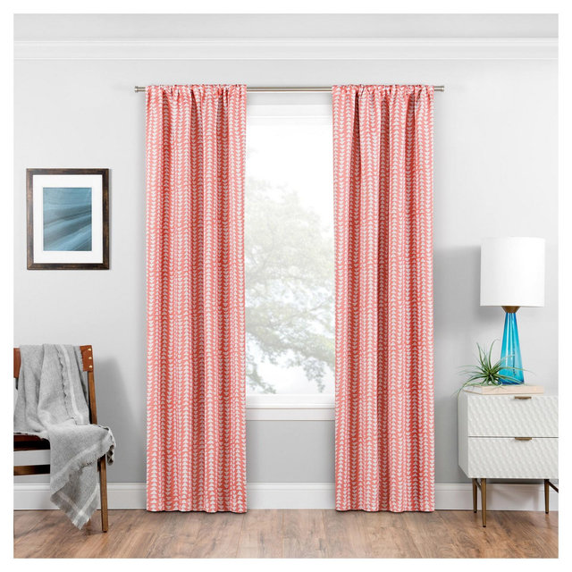 63"x37" Naya Thermaweave Blackout Curtain Panel Coral - Eclipse