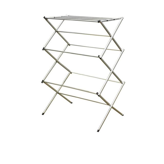 Sunbeam 3 Tier Rust-Proof Enamel Coated Steel Collapsible Clothes Drying Rack, Grey