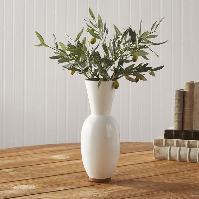 Lombardy Handcrafted Vase, 14"H, White