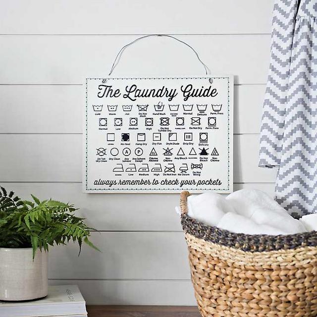 New! Laundry Guide Metal Wall Plaque