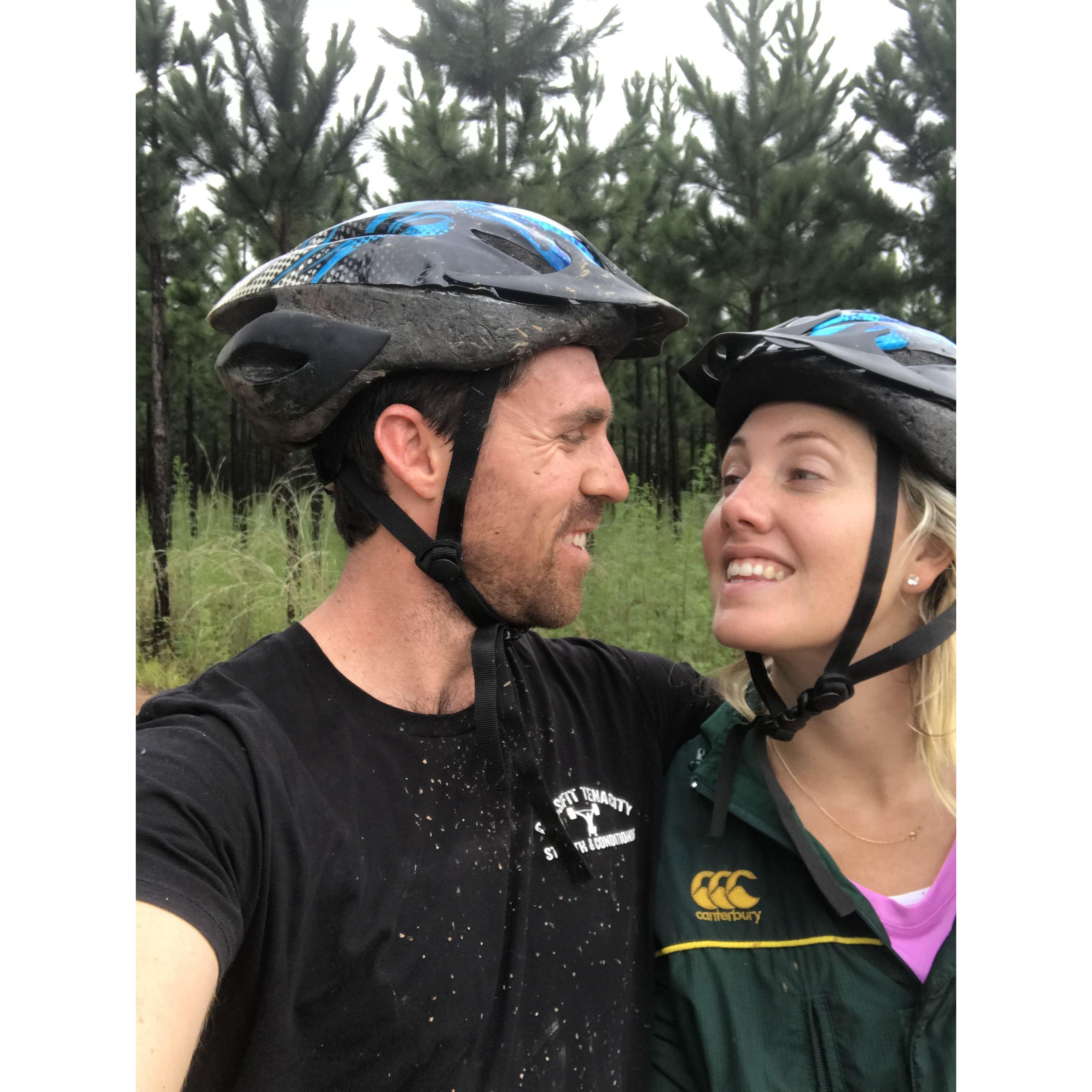 The Drakensberg, South Africa - Sam took Kelsey on an "easy" cycling track which turned out  to be a six and a half hour mud slide.