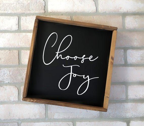 Choose Joy - Wall Decor - Home Decor - Framed Sign - Wall Sign - Rustic Sign - Farmhouse - Decorative Sign - Gift - Bedroom - Livingroom