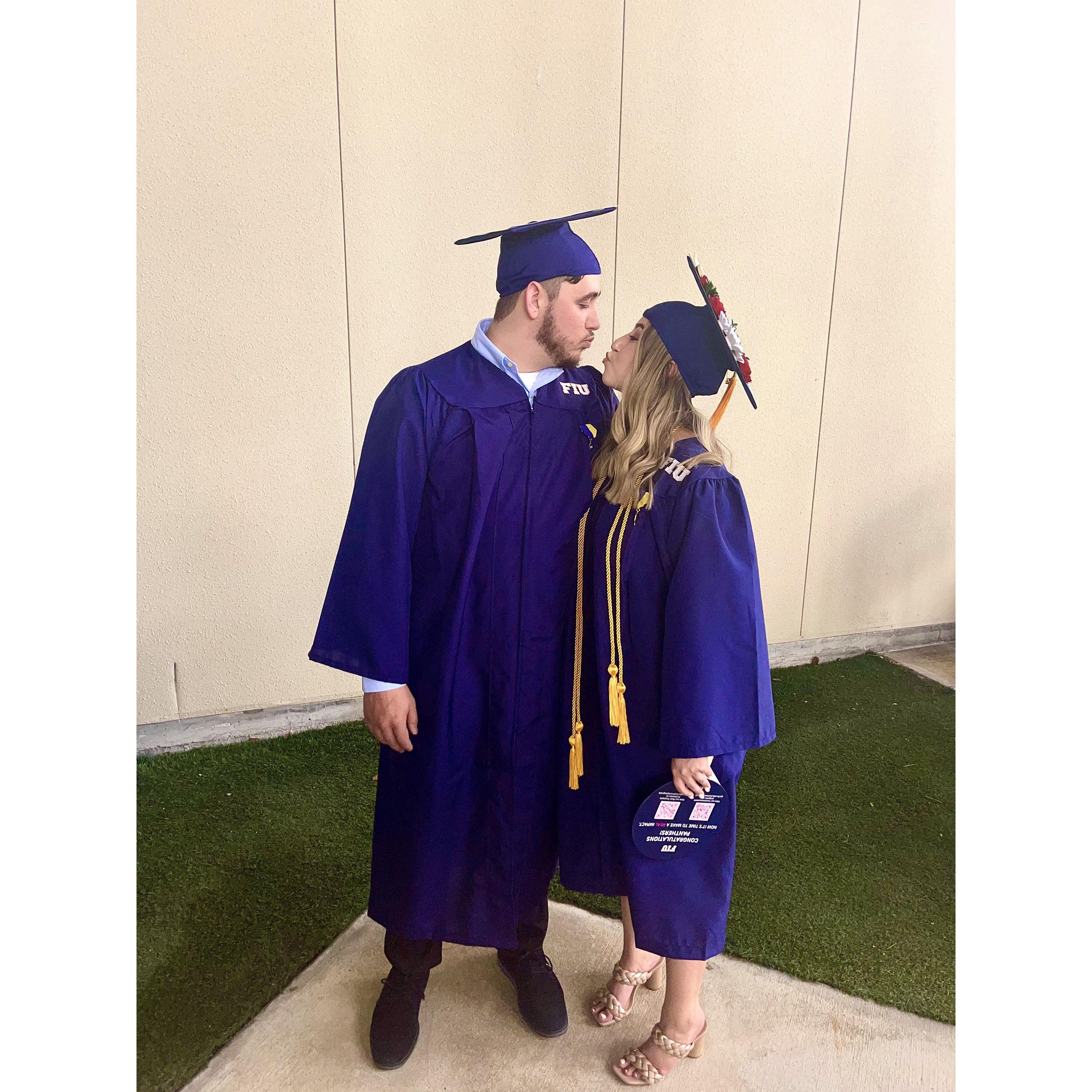 2022 - one of our greatest accomplishments together. Michael & I were able to graduate with our Bachelor's together.Although he originally didn't want to walk, I convinced him to walk the stage w/ me.