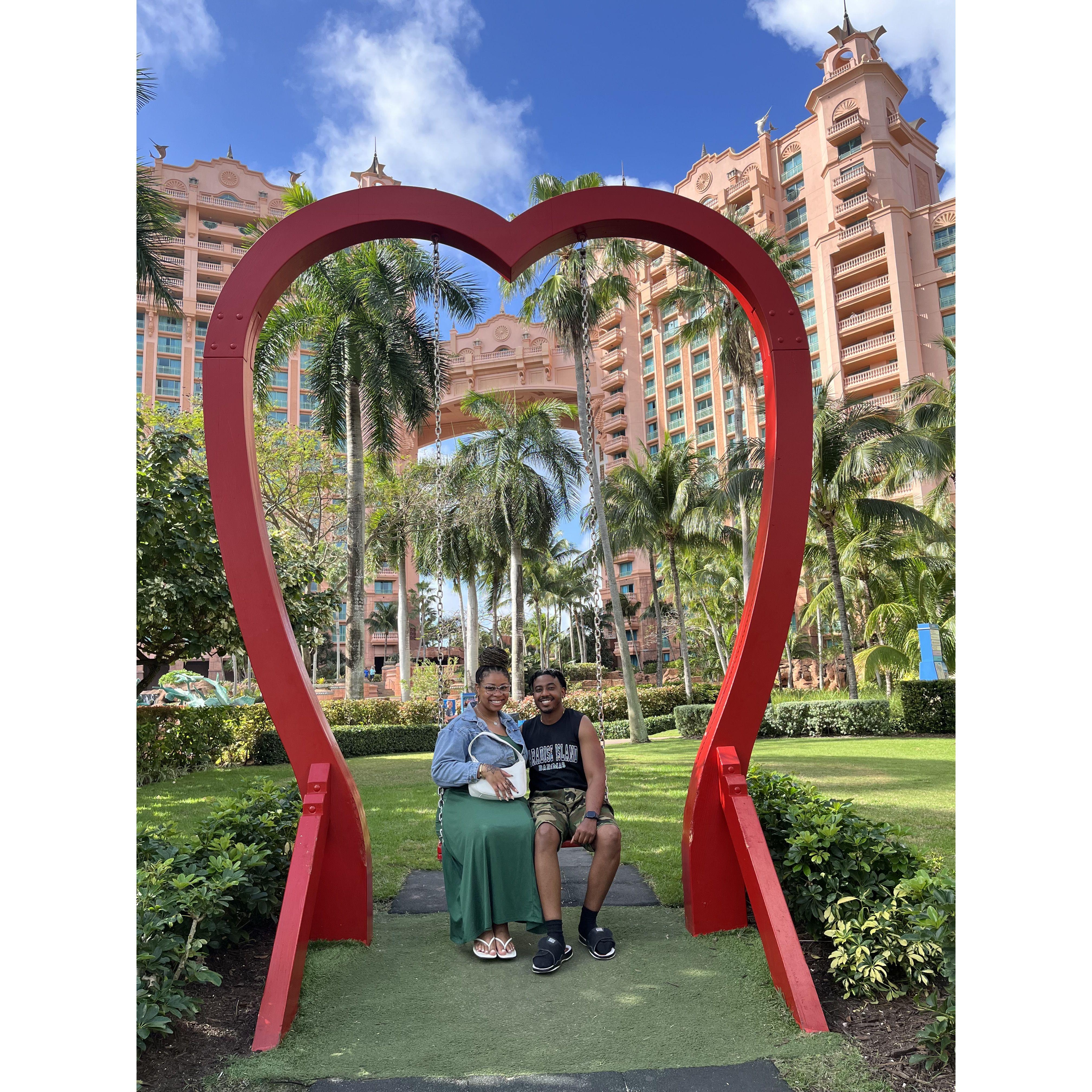 He had just proposed so it was only right that we took a picture under the heart!