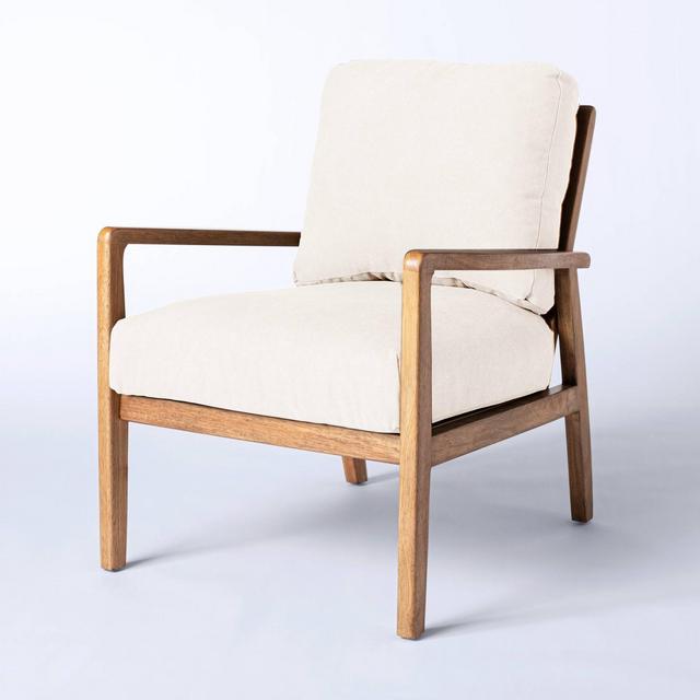 Mixed Material Accent Chair Cream - Threshold™ designed with Studio McGee