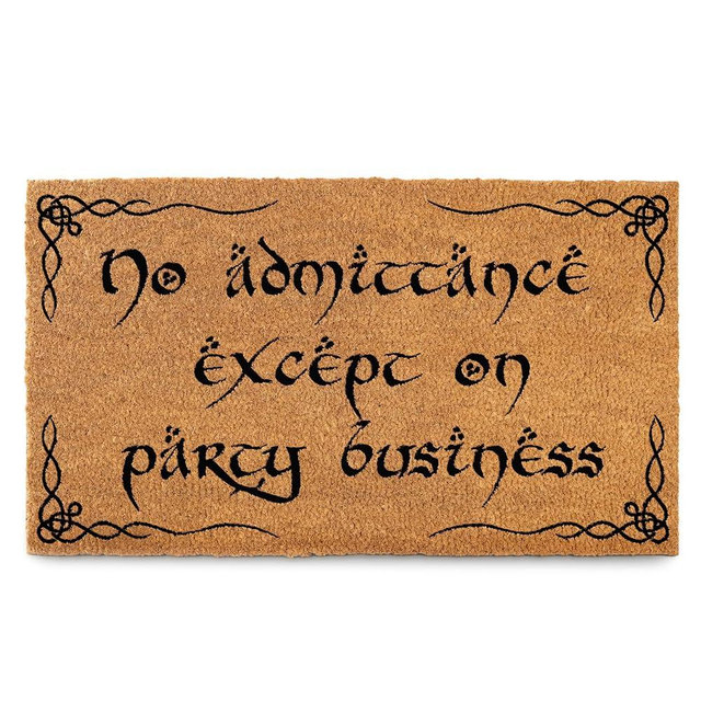 No Admittance Except On Party Business Door Mat 30x17 Inch, Nerd Welcome Mat, Nerd Door Mat, Nerdy Welcome Mat, Nerdy Door Mat, Geeky Door Mat, Lotr Decor Lotr Doormat Nerd Gift Funny Lotr Welcome Mat