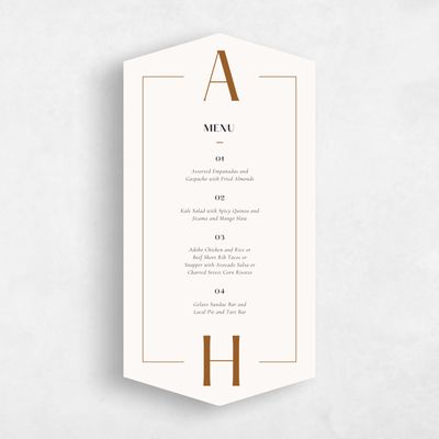 Beige Diamond Wedding Menu - Wetherby