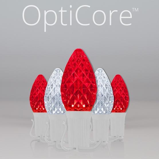 C7 Red / Cool White OptiCore TM Commercial LED Christmas String Lights