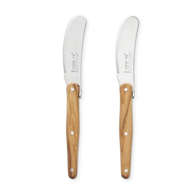 Laguiole Cheese Spreaders, Set of 2, Olivewood