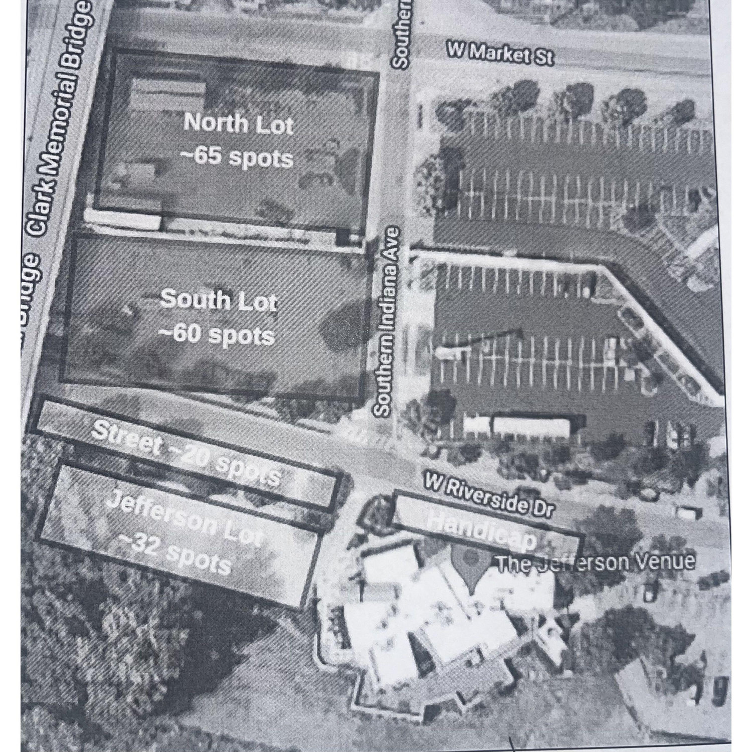 The Jefferson owns the parking areas outlined here and guests are welcome to leave their cars overnight! There is additional parking in the shared lot with Upland Brewing if these lots are full.