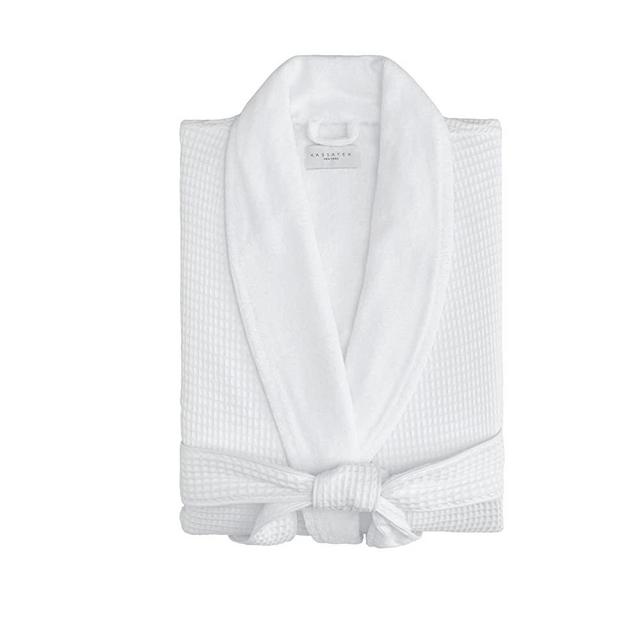 Kassatex Hotel Waffle Terry Robe, Large/X-Large, White