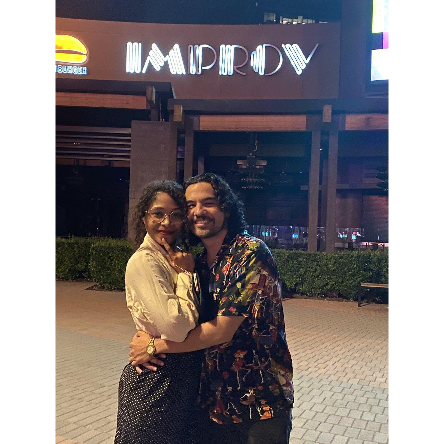 Irish and Ashlyn attending a comedy show, 2021