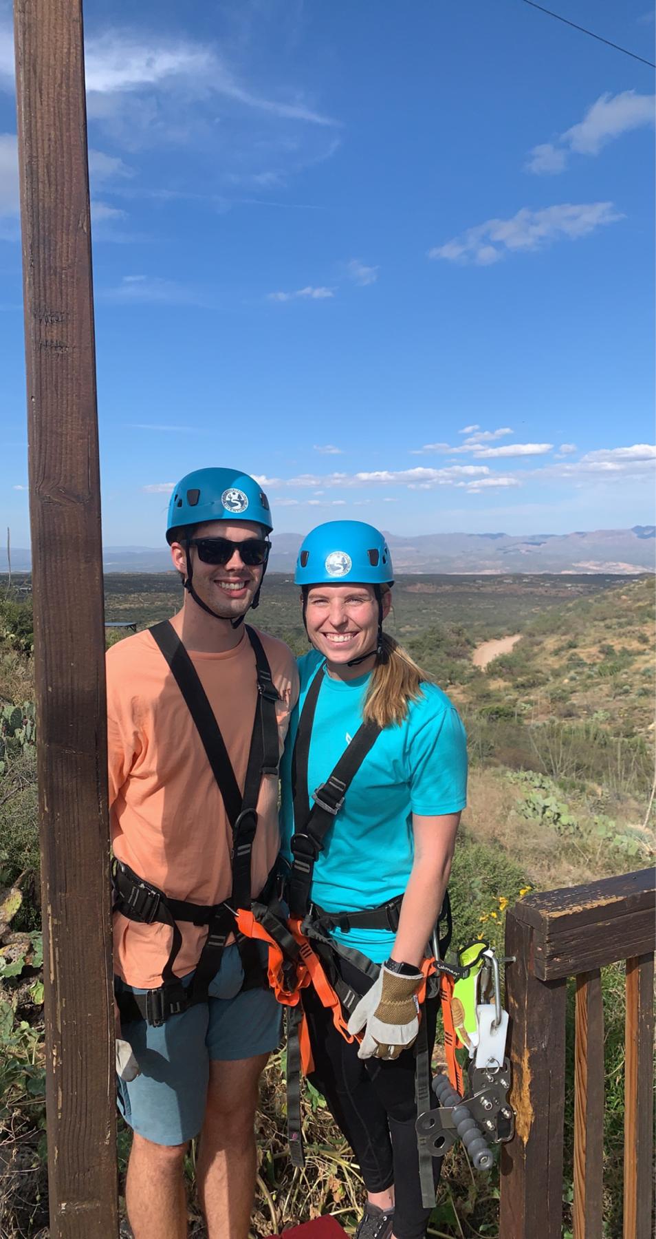 Zipline on the back of Mount Lemon