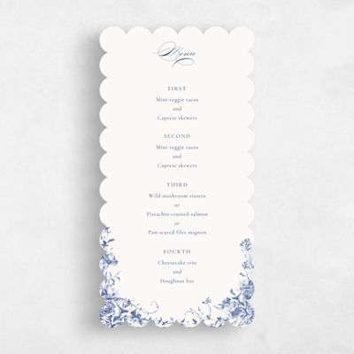 Blue Scalloped Wedding Menu - Hattaway