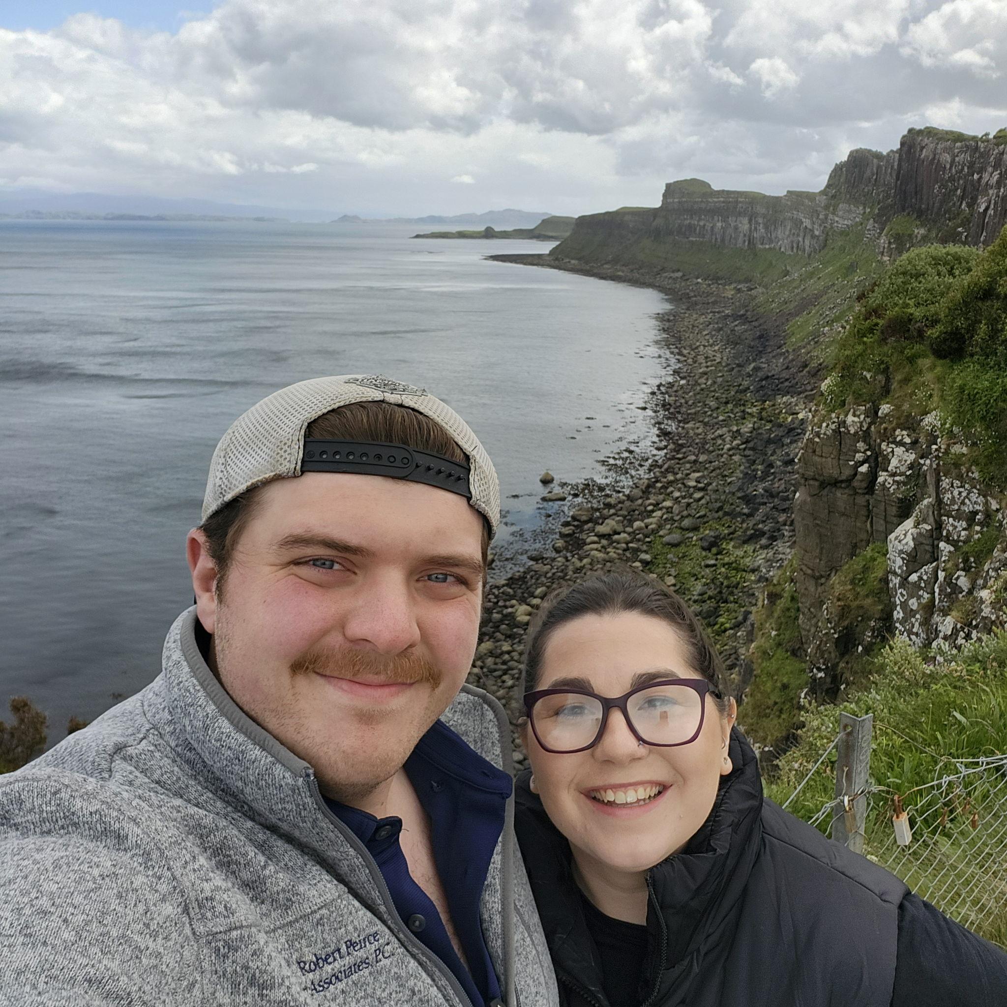 Dylan and Hannah at Kilt Rock, in Scotland May 27th 2025!