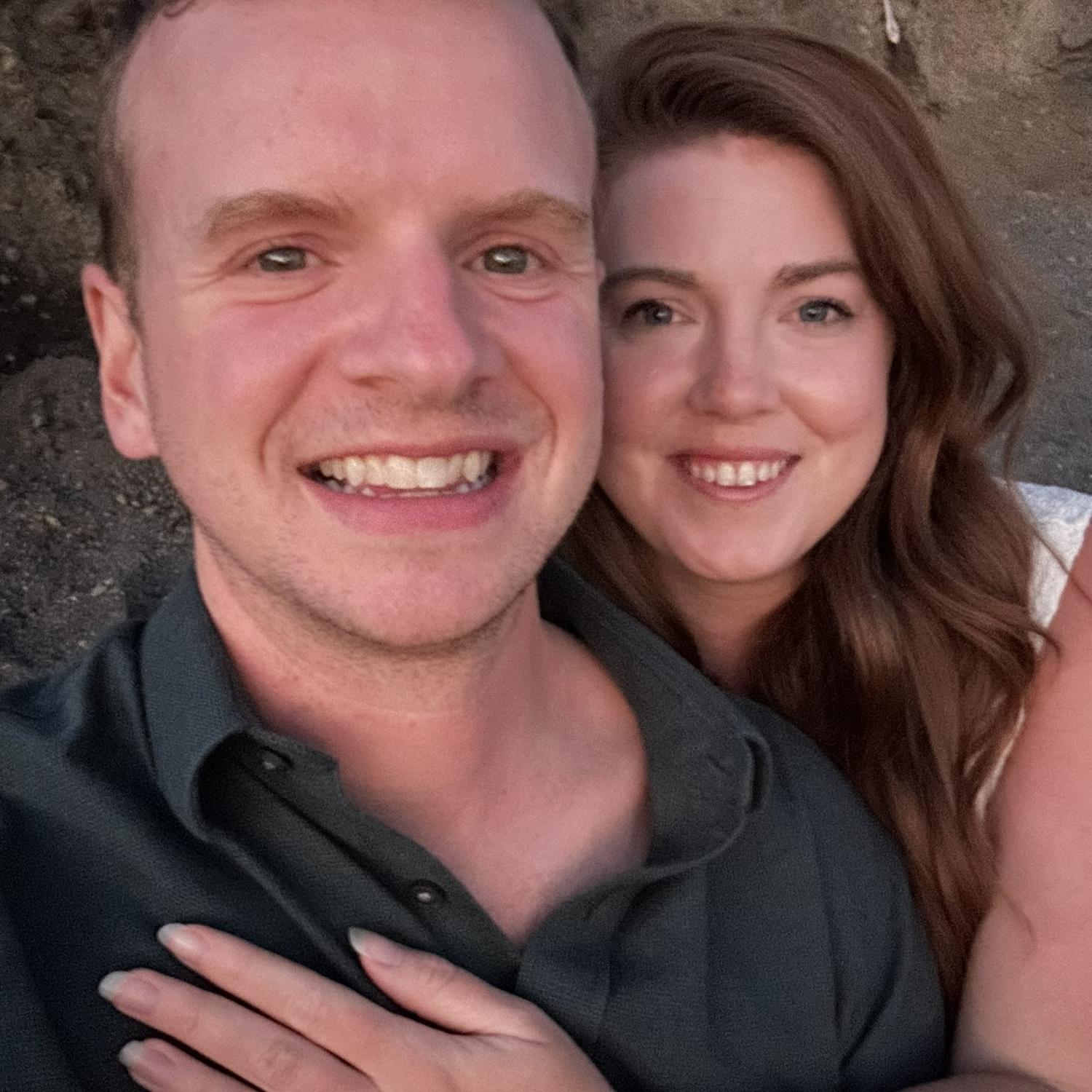 Ryan proposed in August 2024 in the same spot where we took our first picture together, on Muir Beach.
