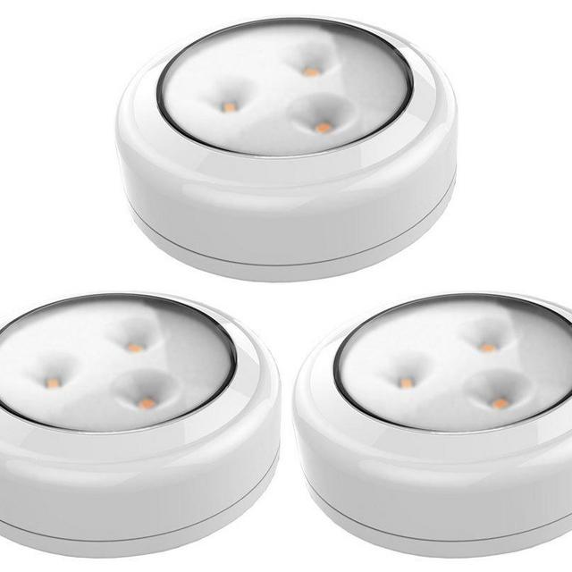 Brilliant Evolution BRRC133 Wireless LED Puck Light 3 Pack | LED Under Cabinet Lighting | Closet Light | Battery Powered Lights | Under Counter Lighting | Stick On Lights