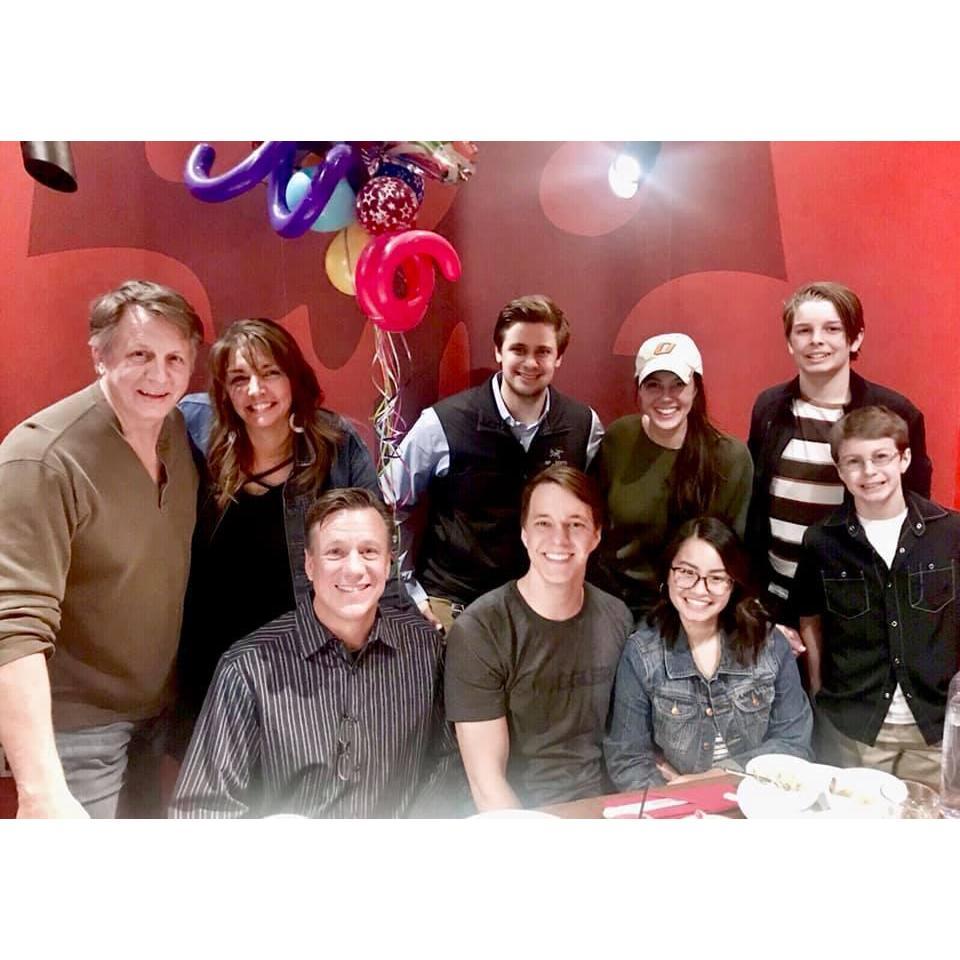 Celebrating Noah's 24th birthday with his family.