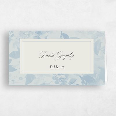 Dusty Blue Wedding Place Card - Hermine