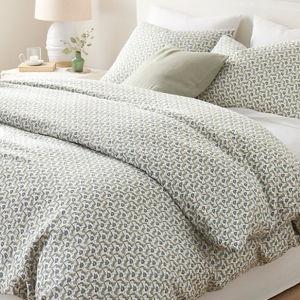 Garnet Hill | Artful Pattern Relaxed-Linen Duvet Cover
