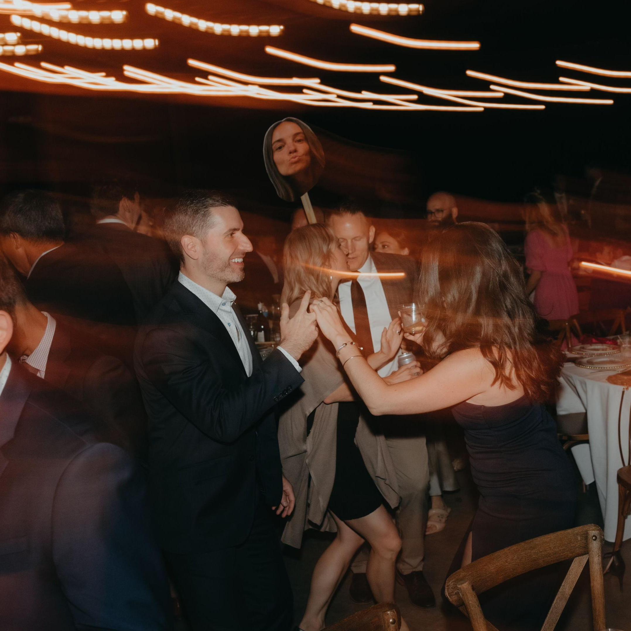 dancing like no one's watching at our friend's wedding in indiana