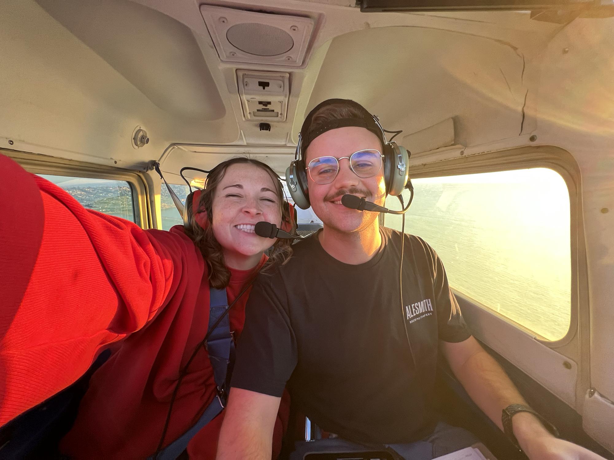holly’s first time flying with michael!