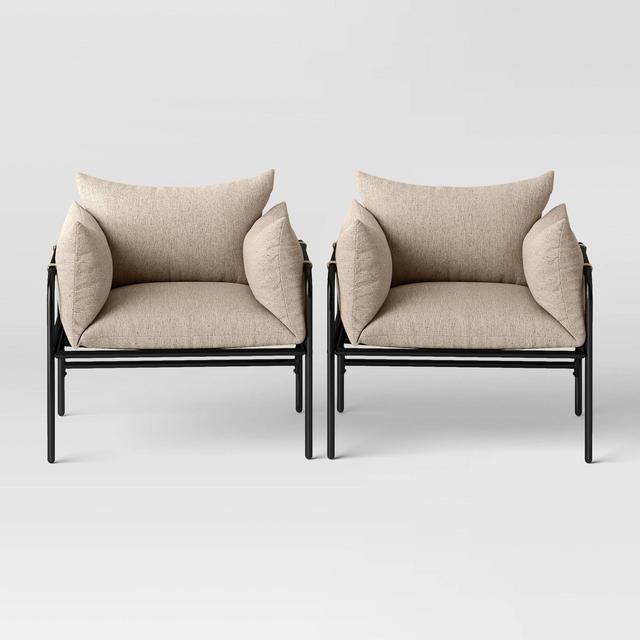 Timo 2pk Patio Club Chairs - Black/Tan - Project 62™