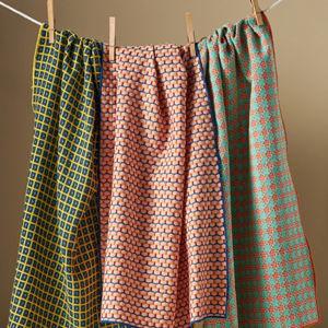 Woven Geo Jacquard Dish Towels, Set of 3 Woven Geo Jacquard Dish Towels, Set of 3