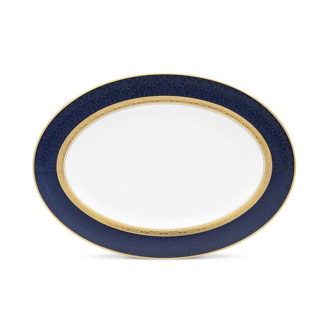Noritake Odessa Cobalt Gold Oval Platter, 14"