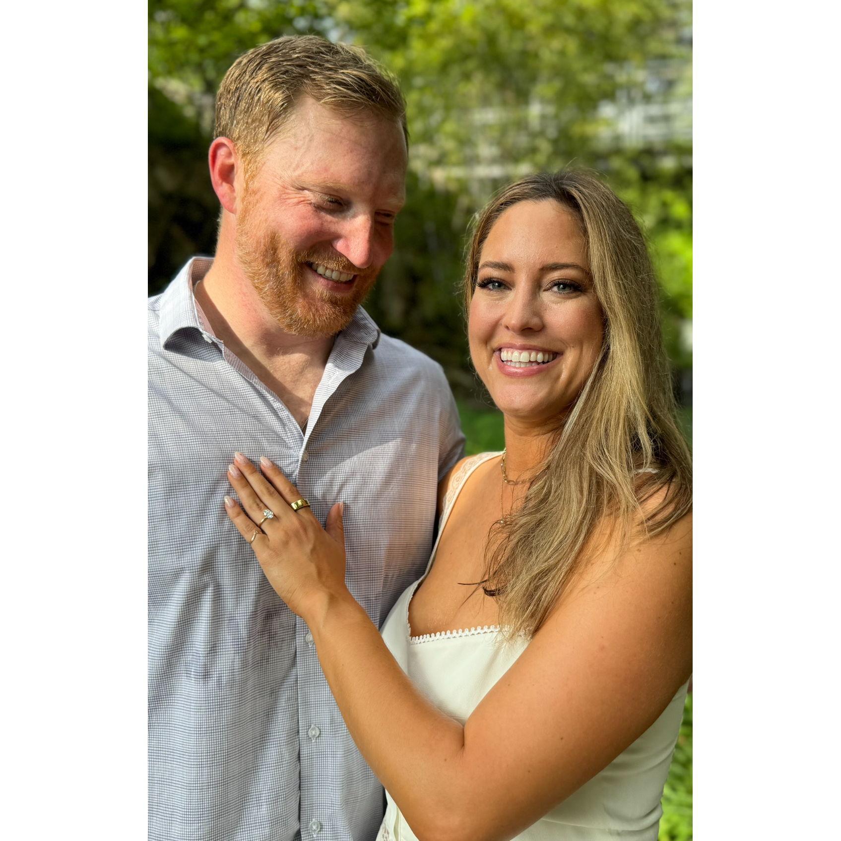 We got engaged in Austin on my dad's dock on July 26, 2024.