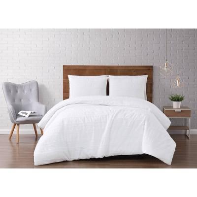 Carlisle Stripe Clipped Jacquard Comforter Set - Brooklyn Loom