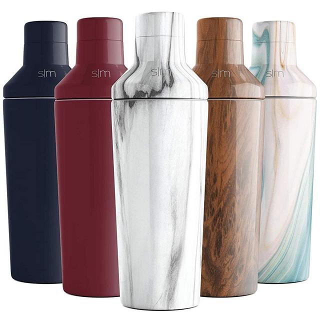 Simple Modern 20oz Cocktail Martini Shaker with Jigger Lid - Vacuum Insulated Boston Stainless Steel Tumbler - Bar Drink Mixer Gift Carrara Marble