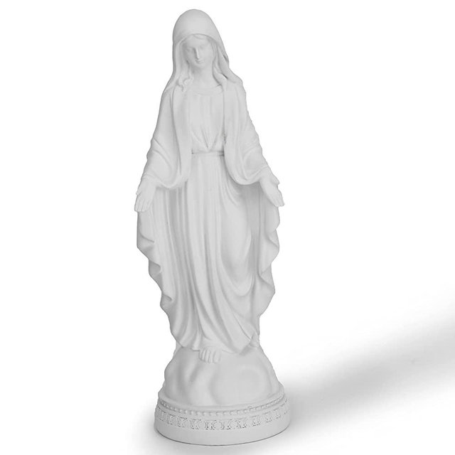 Magicsculp 12 Inch Blessed Virgin Mary Decorative Figurine，Catholic Religious Gifts 12 Inch Resin Statue Figurine (White)…