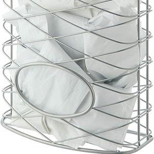 SunnyPoint Over Cabinet Kitchen Storage Organizer Holder or Basket - Hang Over Cabinet Doors in Kitchen/Pantry - Holds up to 50 Plastic Shopping Bags (SILVER)