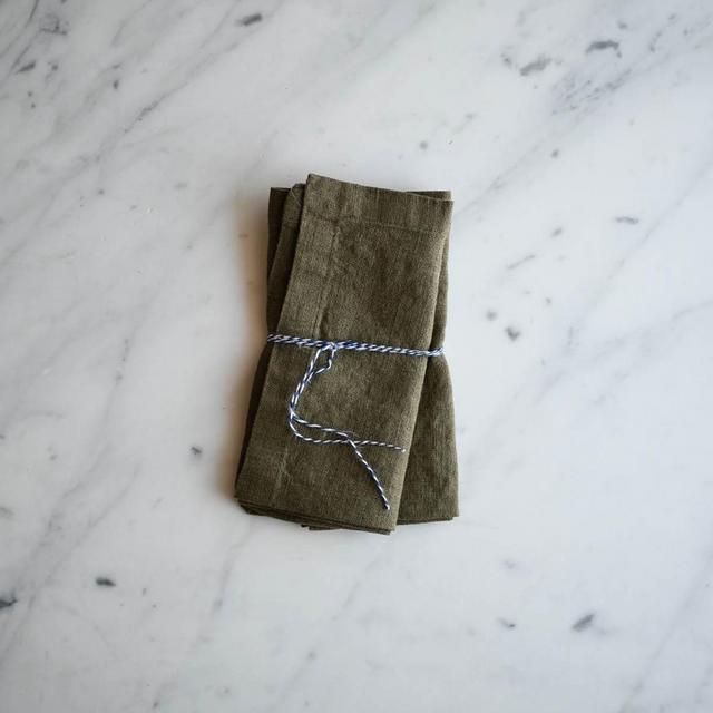 Linen Napkins, Olive (Set of 2)
