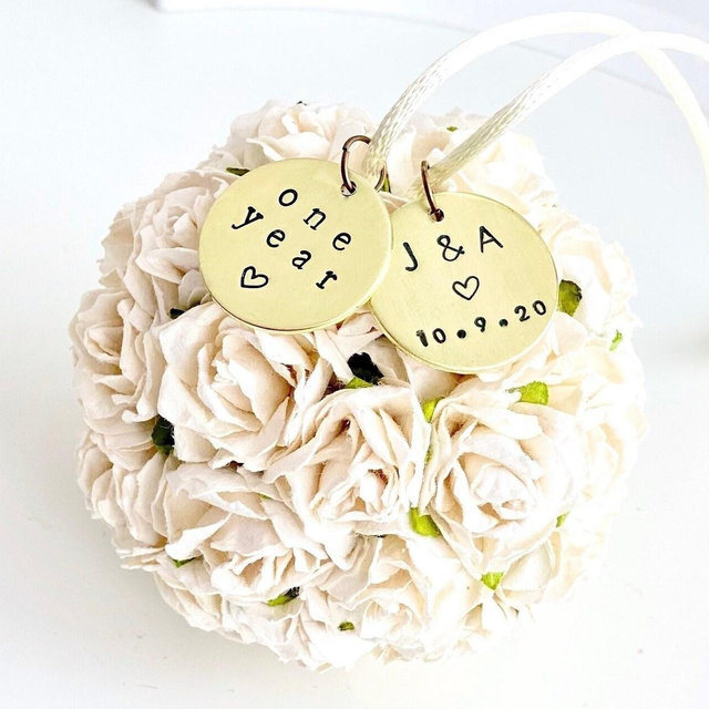 One Year Paper Anniversary Gift | Personalized Flower Ball Wedding Christmas Ornament | First Anniversary Ornament | Anniversary Gift